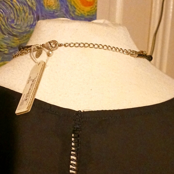 NWT- LAURA ASHLEY Black, Gold, & Silver Beaded, w/ 2 Sep. Gold & Silver Necklace - Picture 4 of 9
